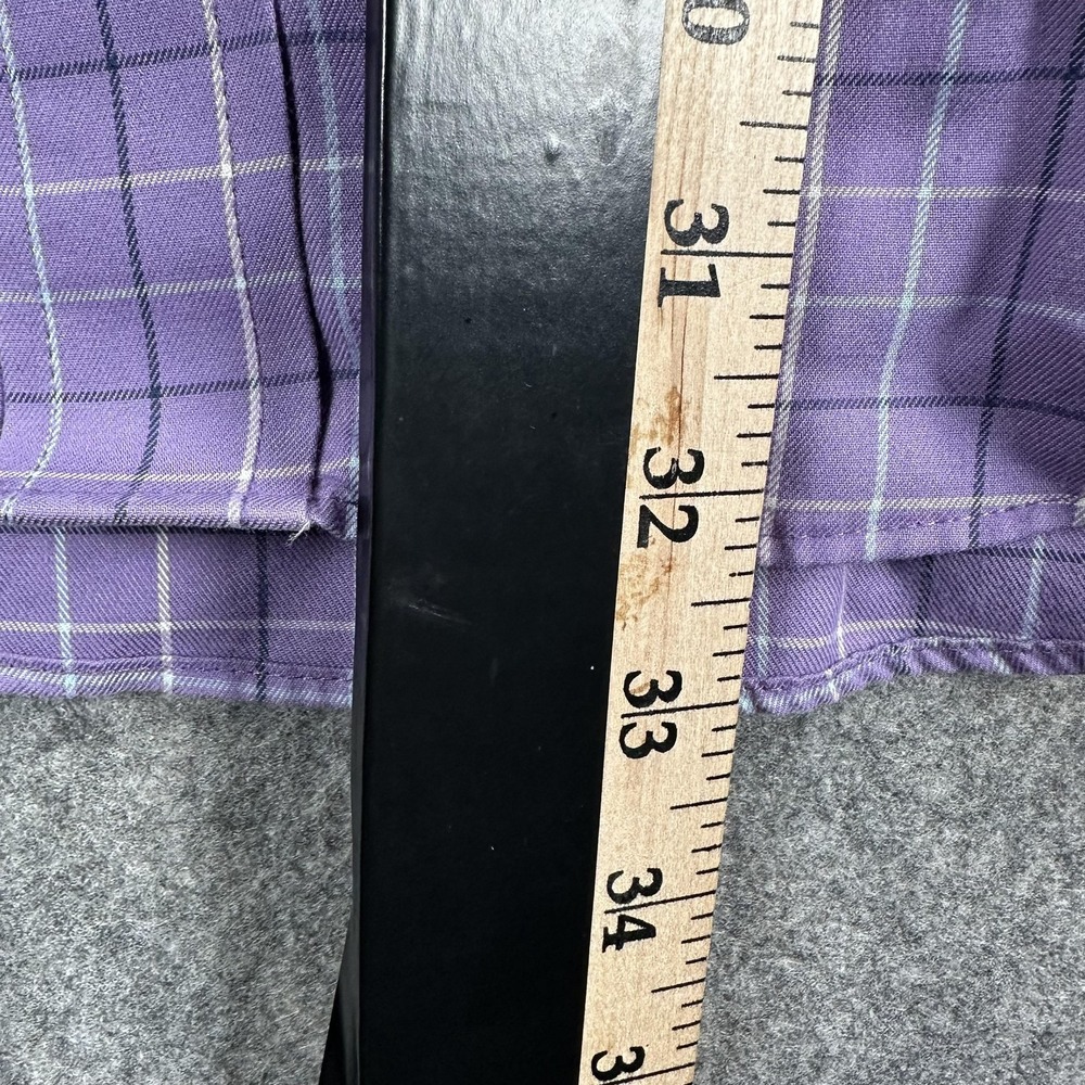 LL‎ Bean Shirt Mens LT Purple Check Long Sleeve Wrinkle Free Traditional Cotton - Picture 6 of 13